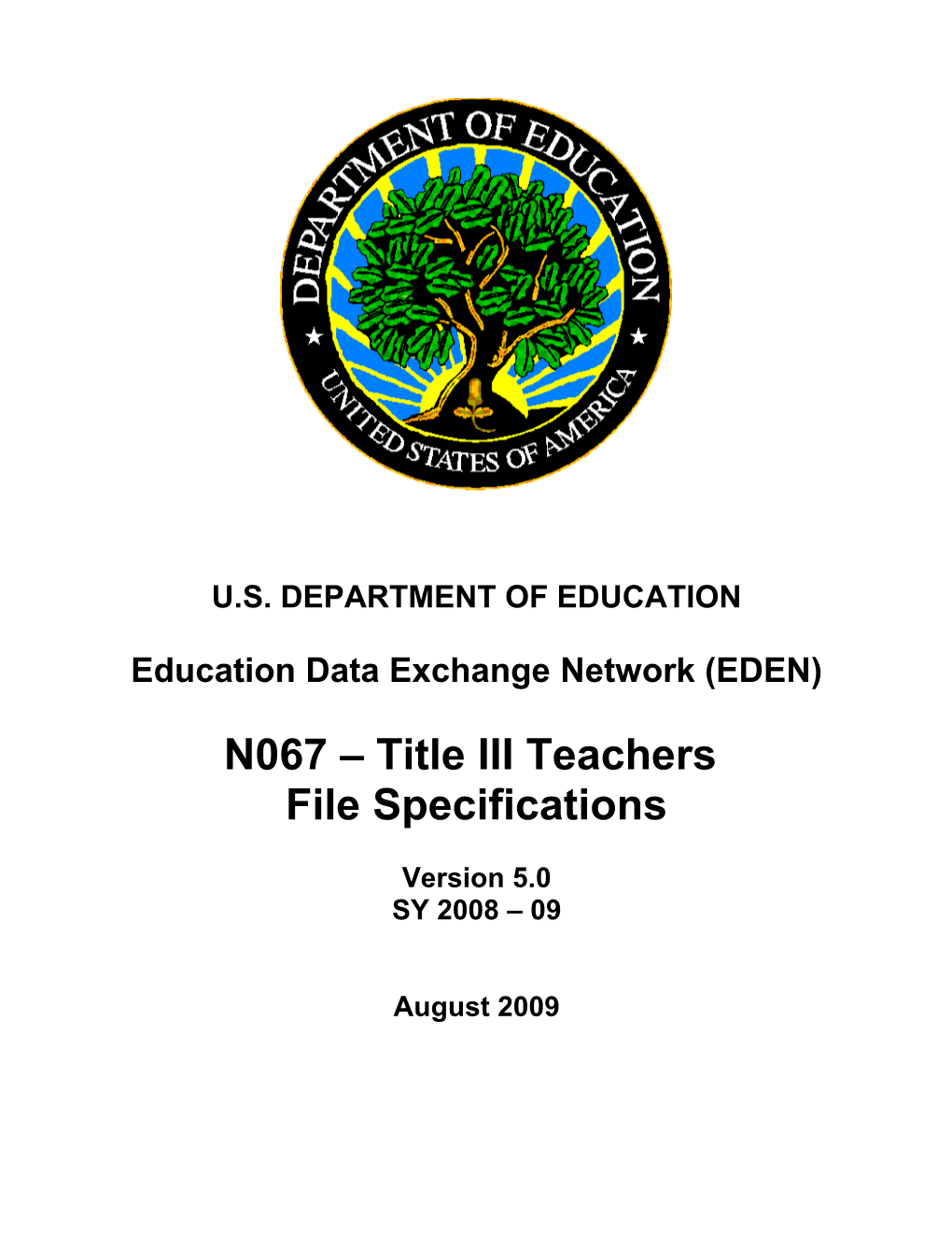 Title III Teachers File Specifications