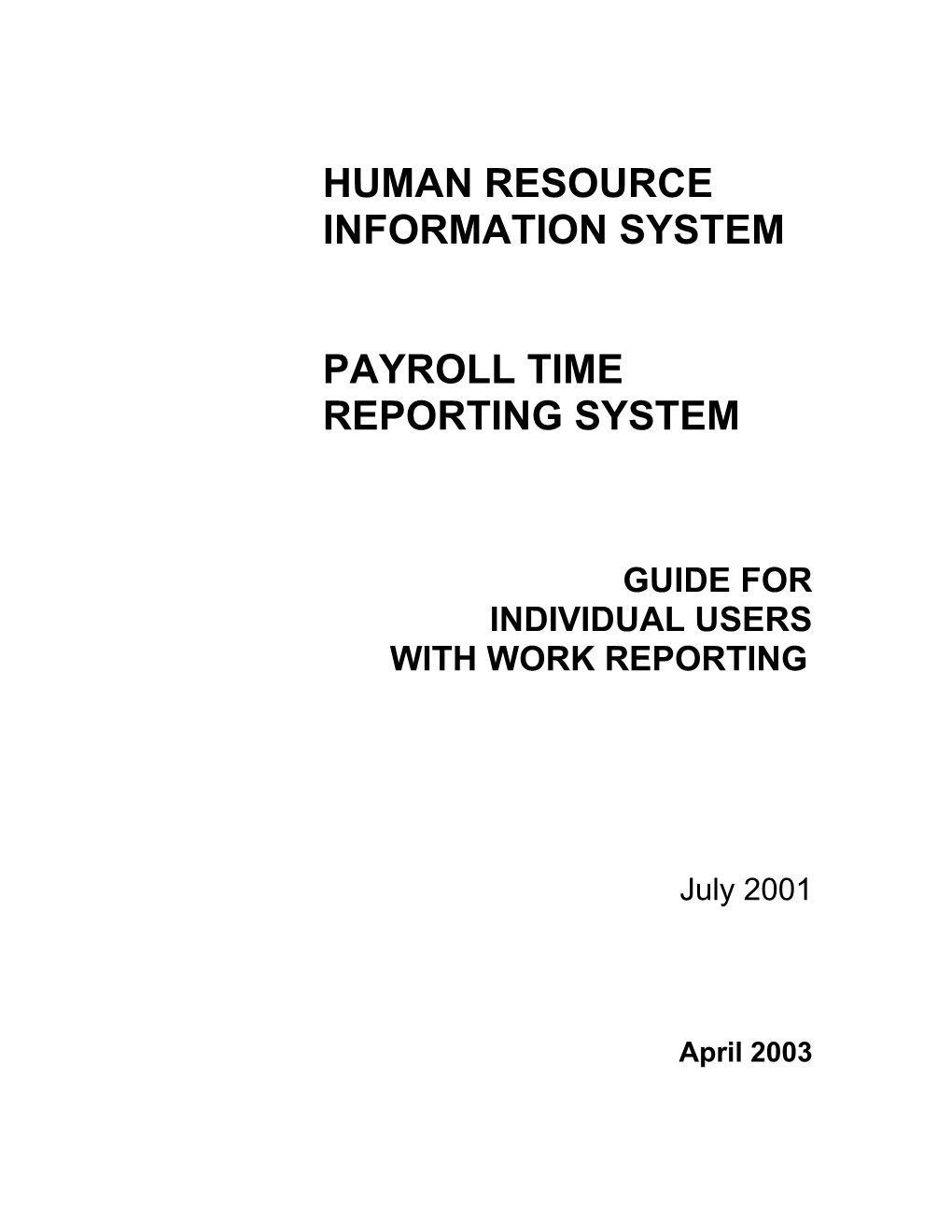 Payroll Time Reporting System