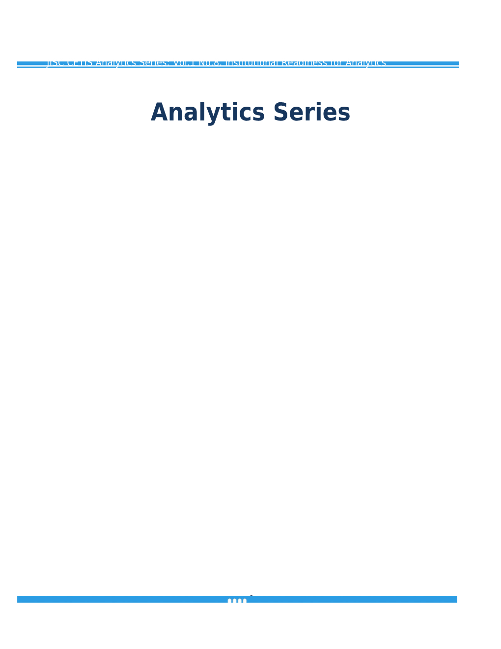 Vol.1, No.8, Institutional Readiness for Analytics