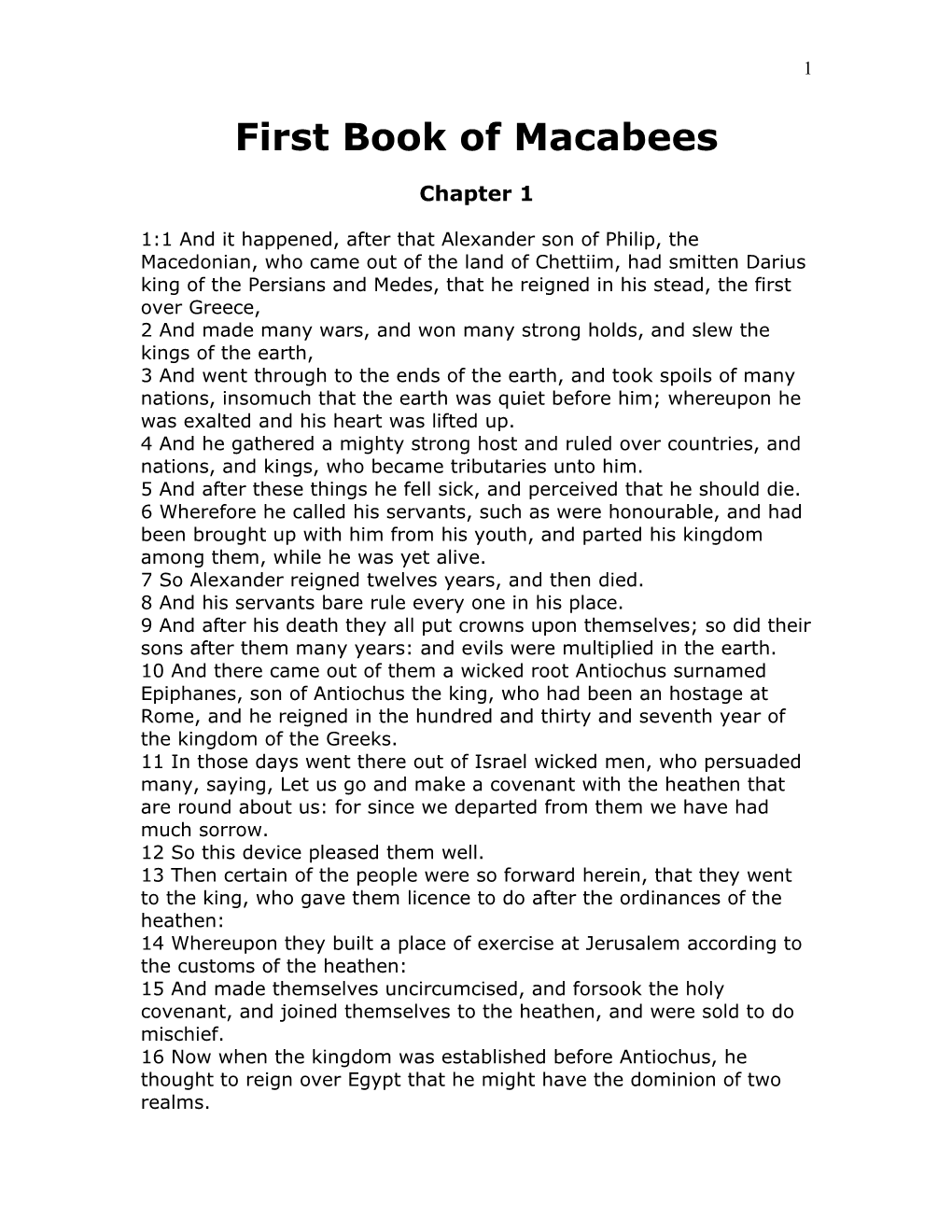 First Book of Macabees