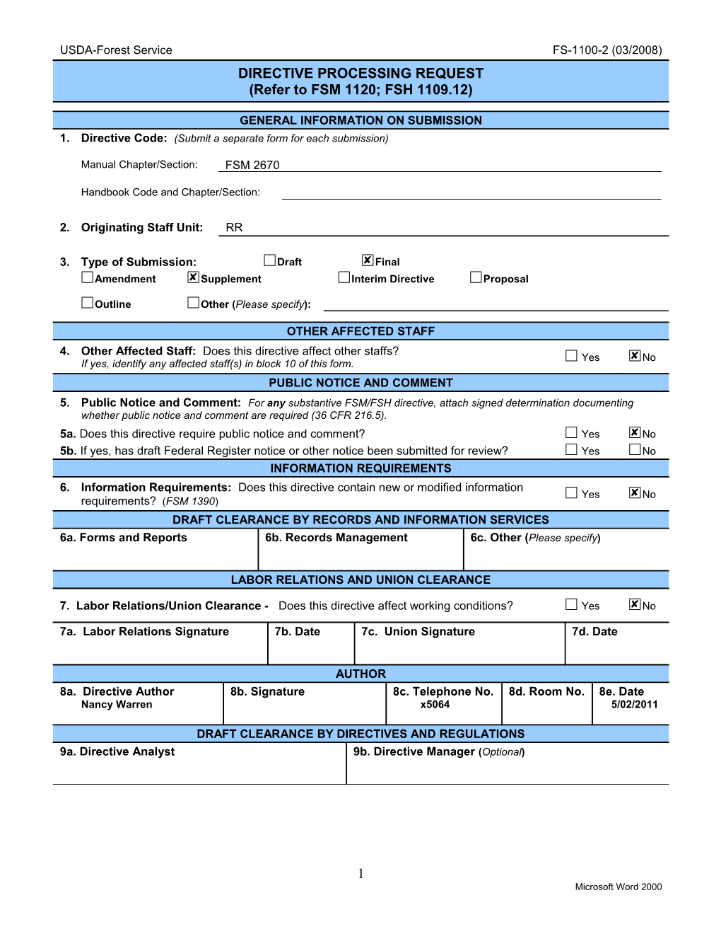 Directive Processing Request