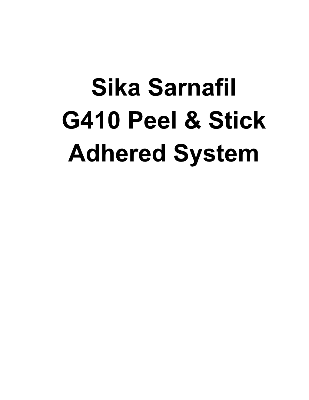 Sarnafil Peel & Stick Guide Specification