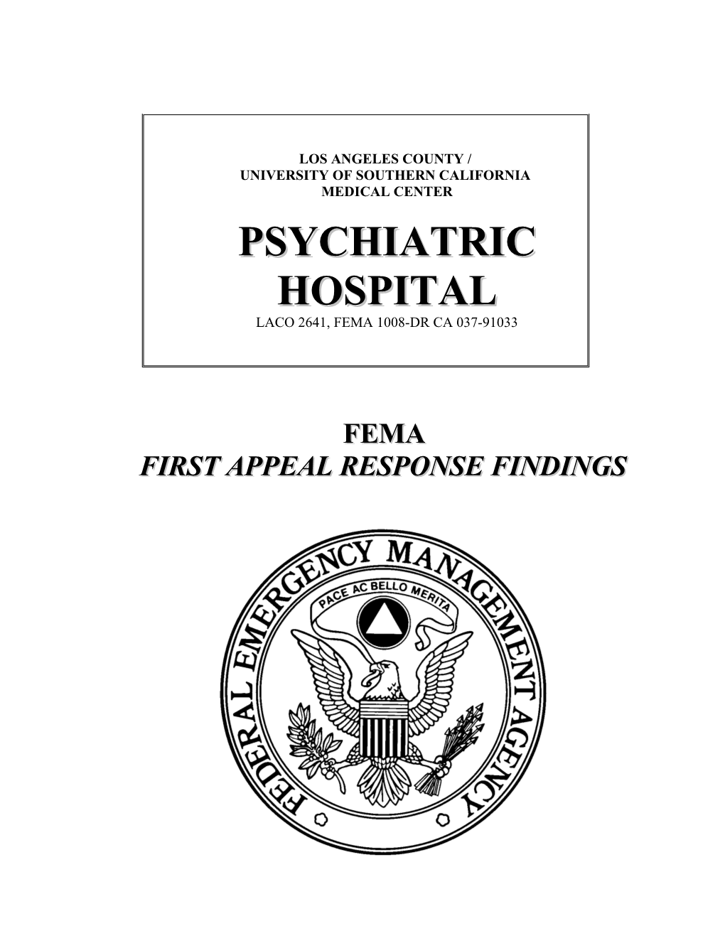 First Appeal Response Findings