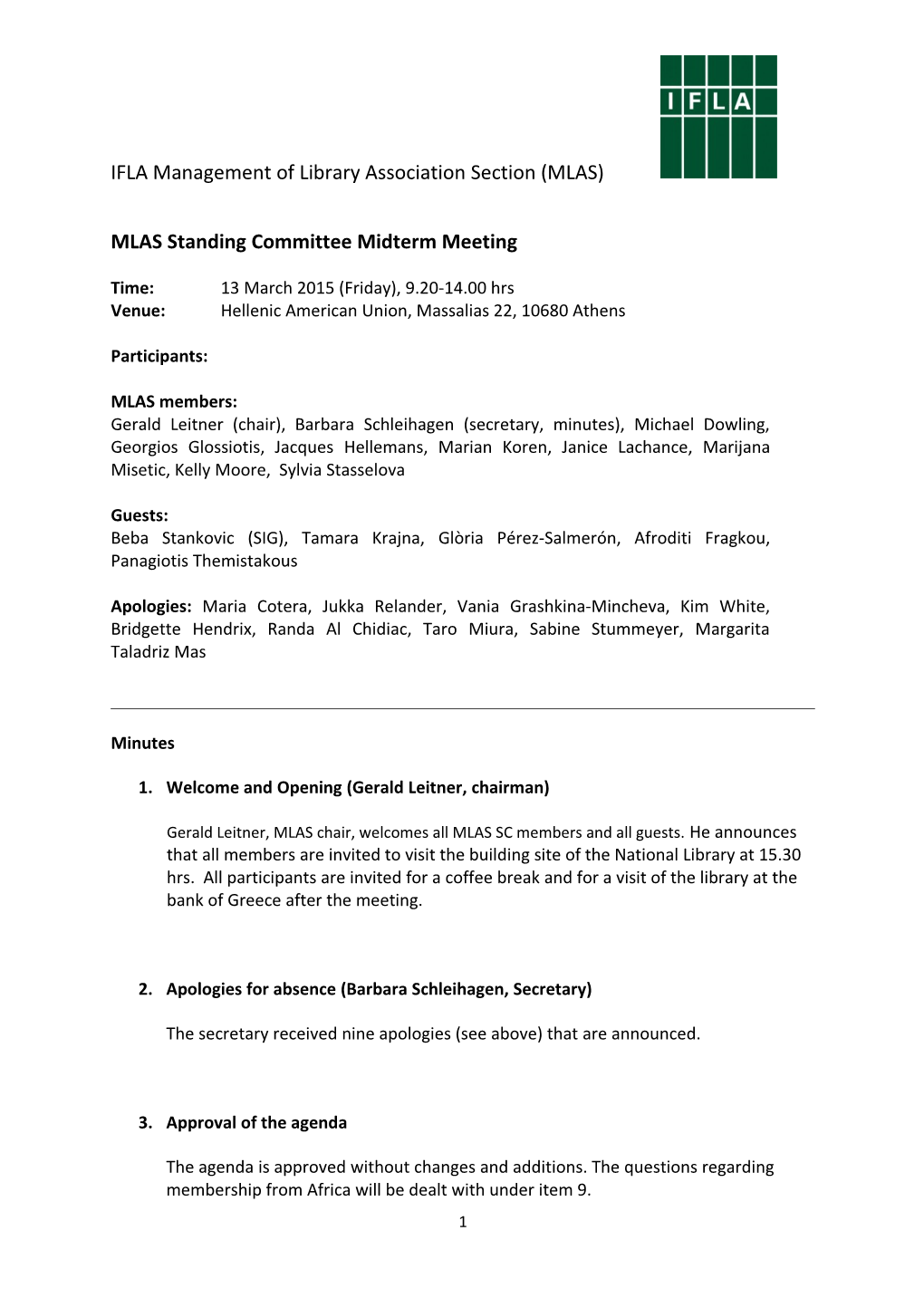 MLAS Standing Committee Midterm Meeting