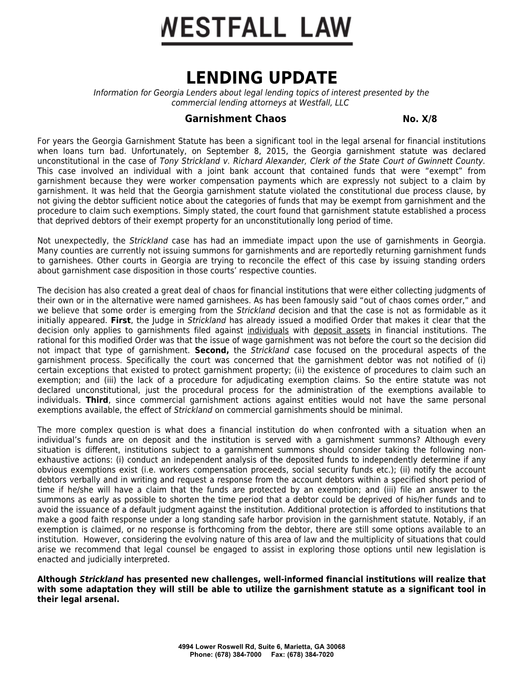 Lending Update / WL / 8 Garnishment Chaos (00128882-3)
