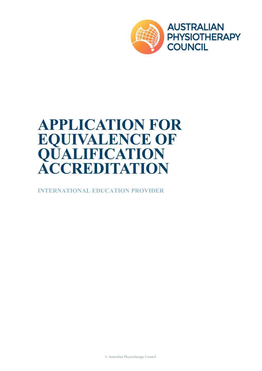Application for Equivalence of Qualificationaccreditation