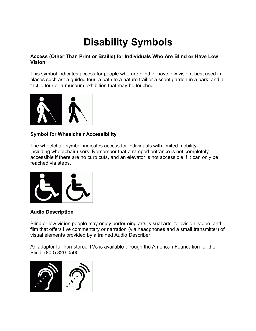 Disability Symbols