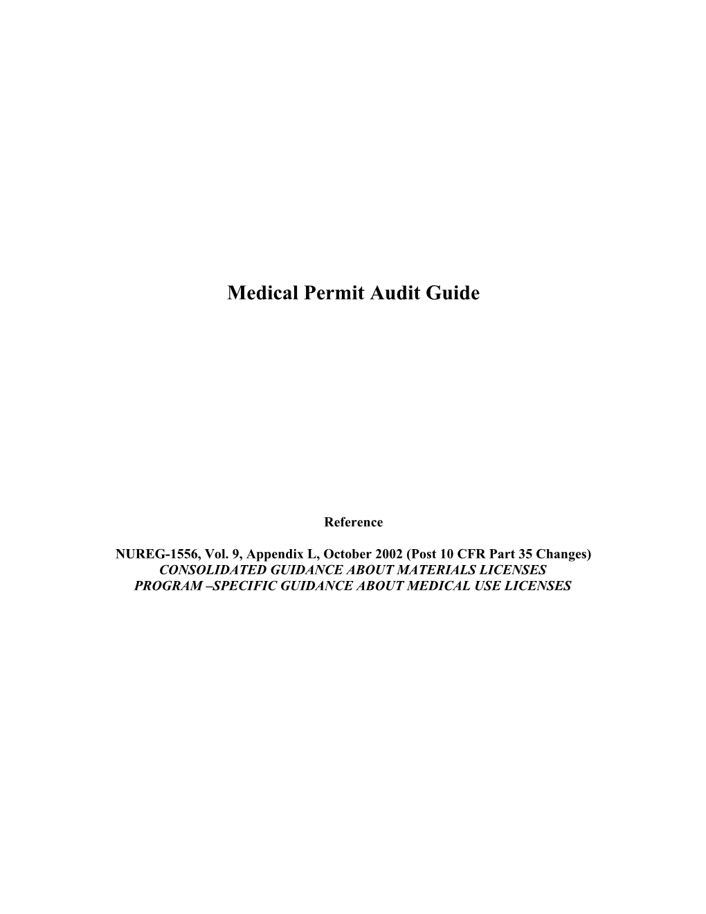 Medical Permit Audit Guide