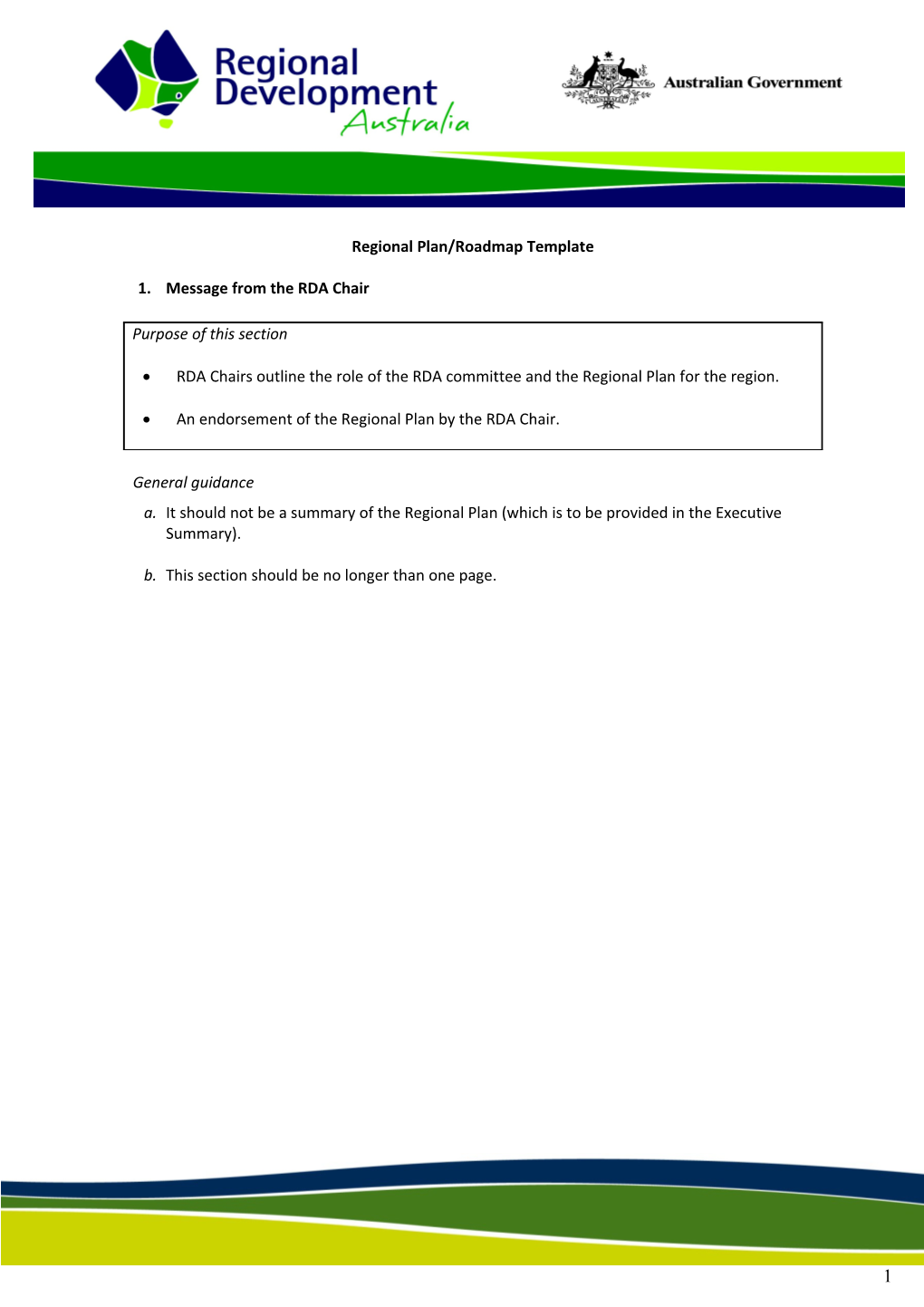 Regional Plan/Roadmap Template