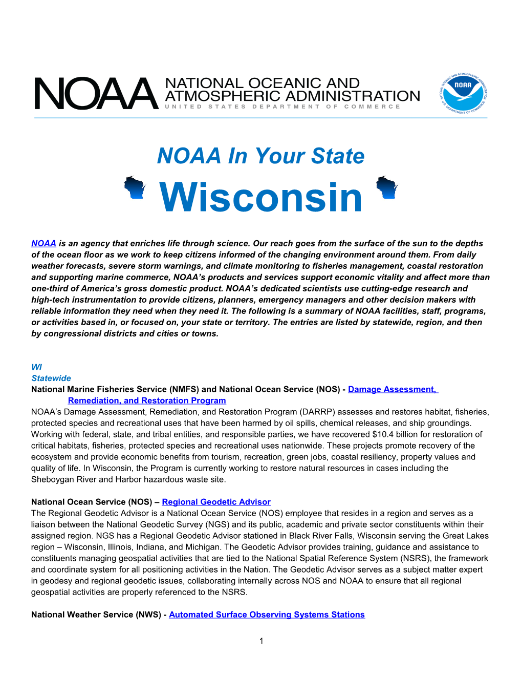 NOAA in Your State - Wisconsin