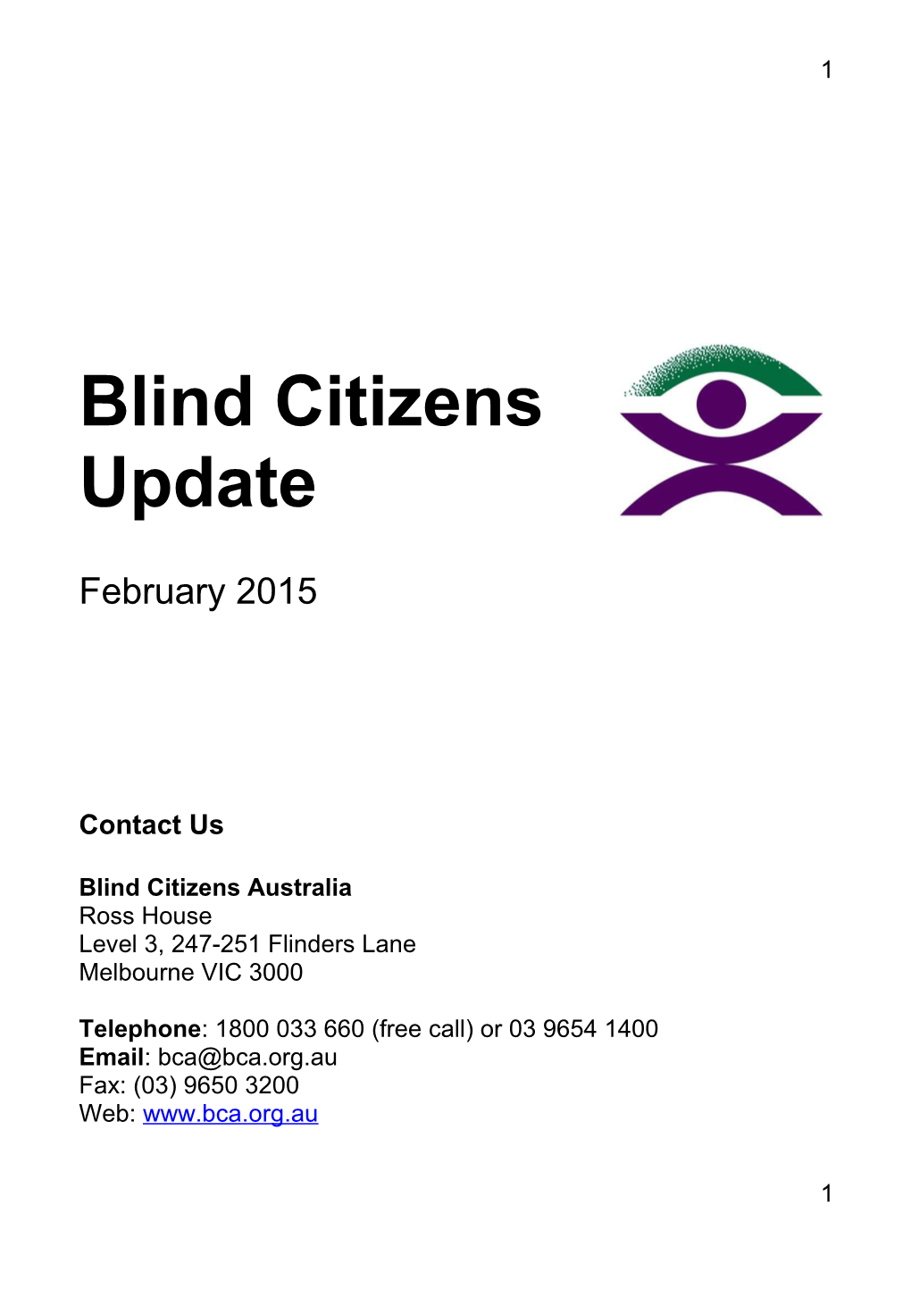 Blind Citizens Update
