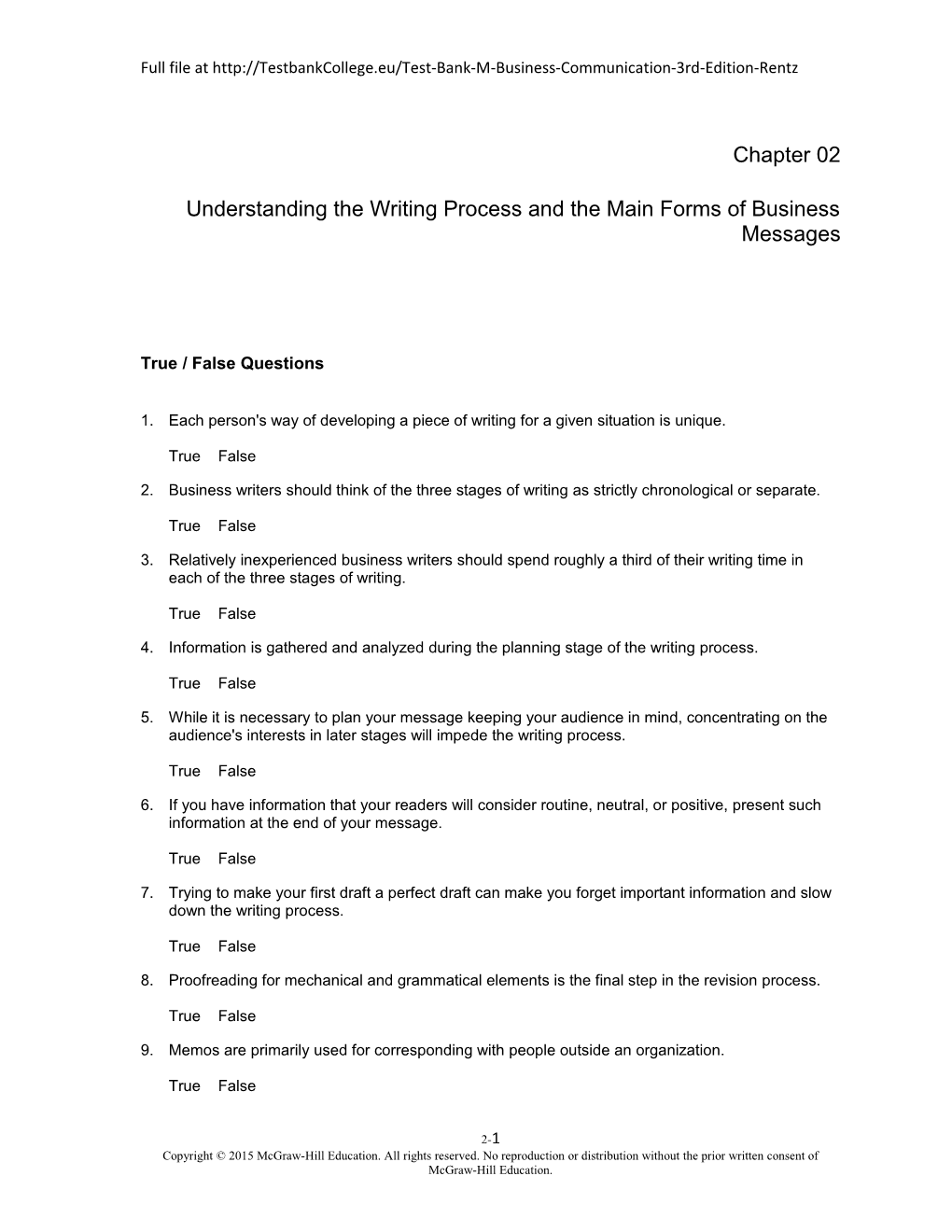 Understanding the Writing Process and the Main Forms of Business Messages