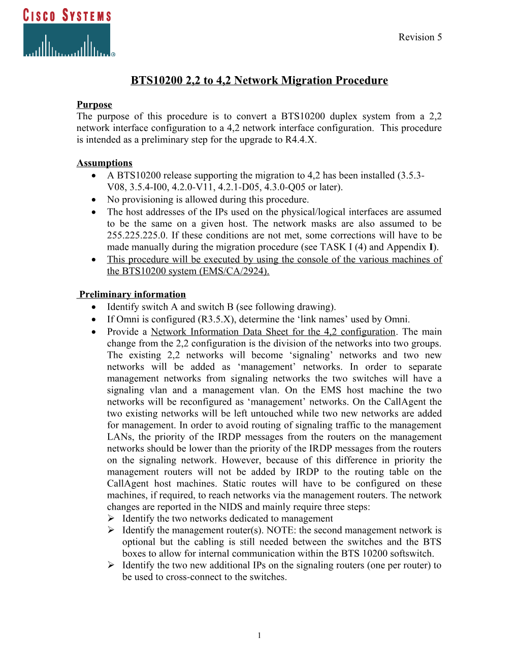 BTS102002,2 to 4,2 Network Migration Procedure