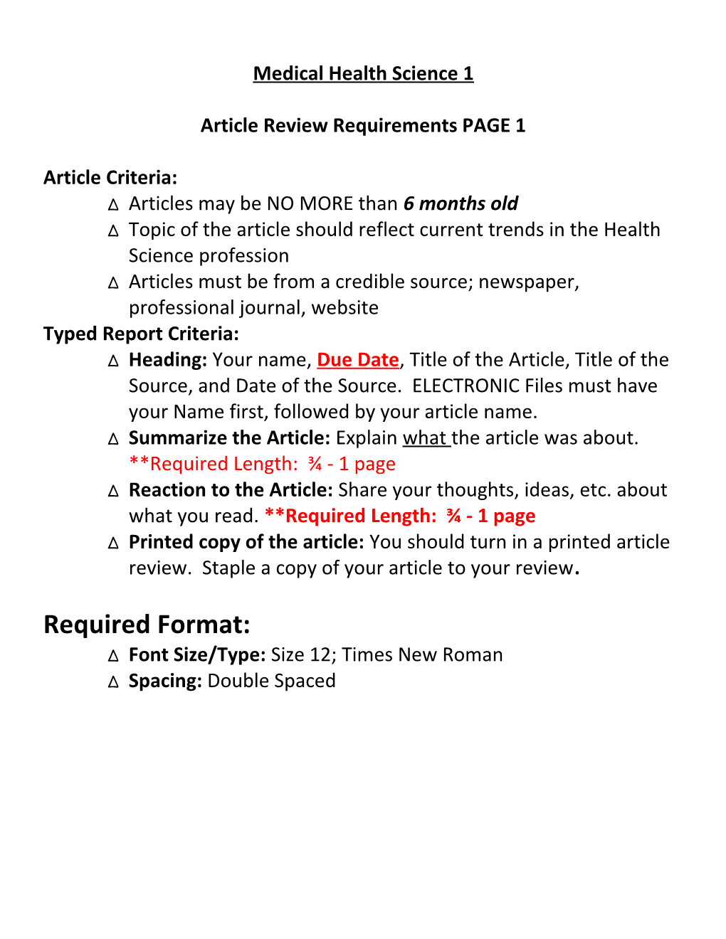 Article Review Requirements PAGE 1