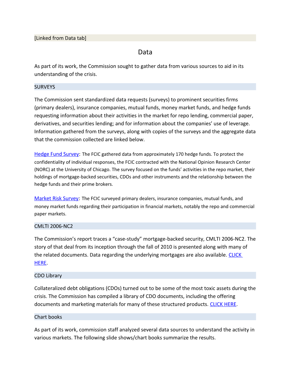 Linked from Data Tab