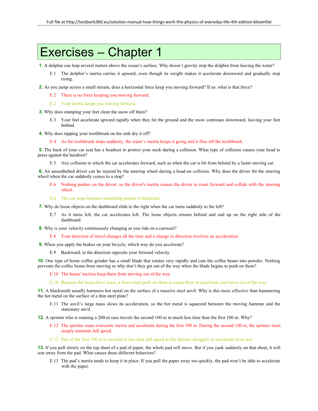 Exercises Chapter 1