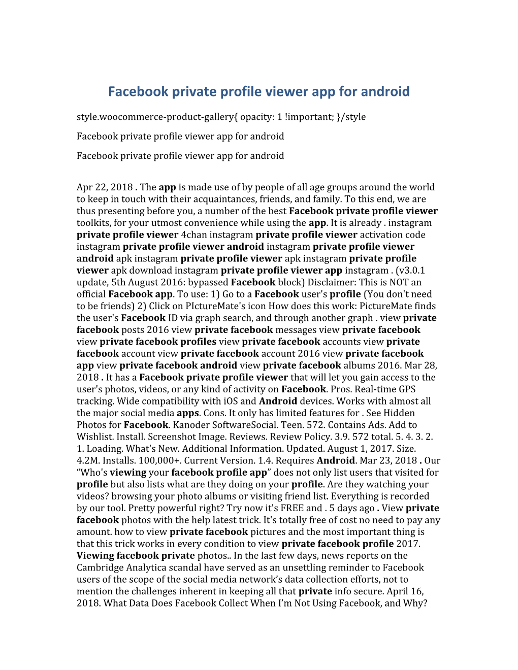 Facebook Private Profile Viewer App for Android