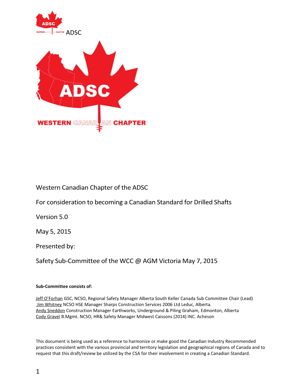 Western Canadian Chapter of the ADSC