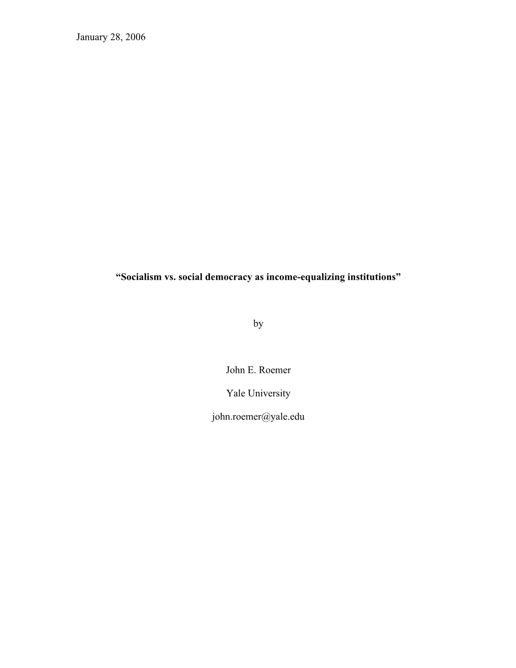 Socialism Vs. Social Democracy As Income-Equalizing Institutions