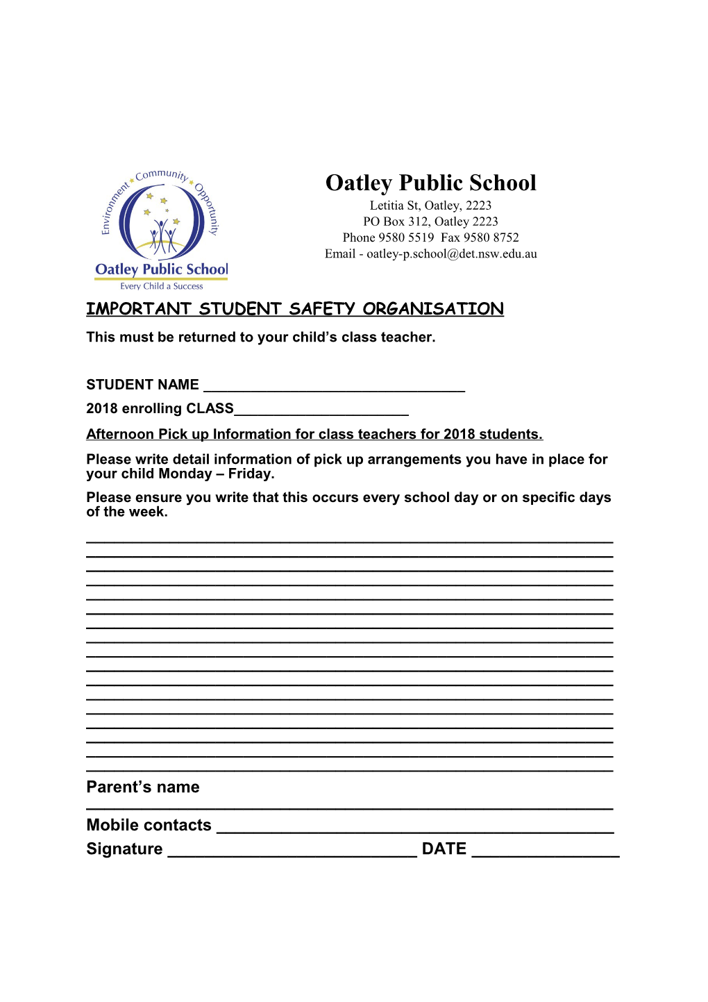 Important Student Safety Organisation