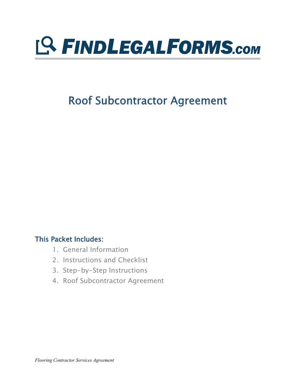 Roof Subcontractor Agreement