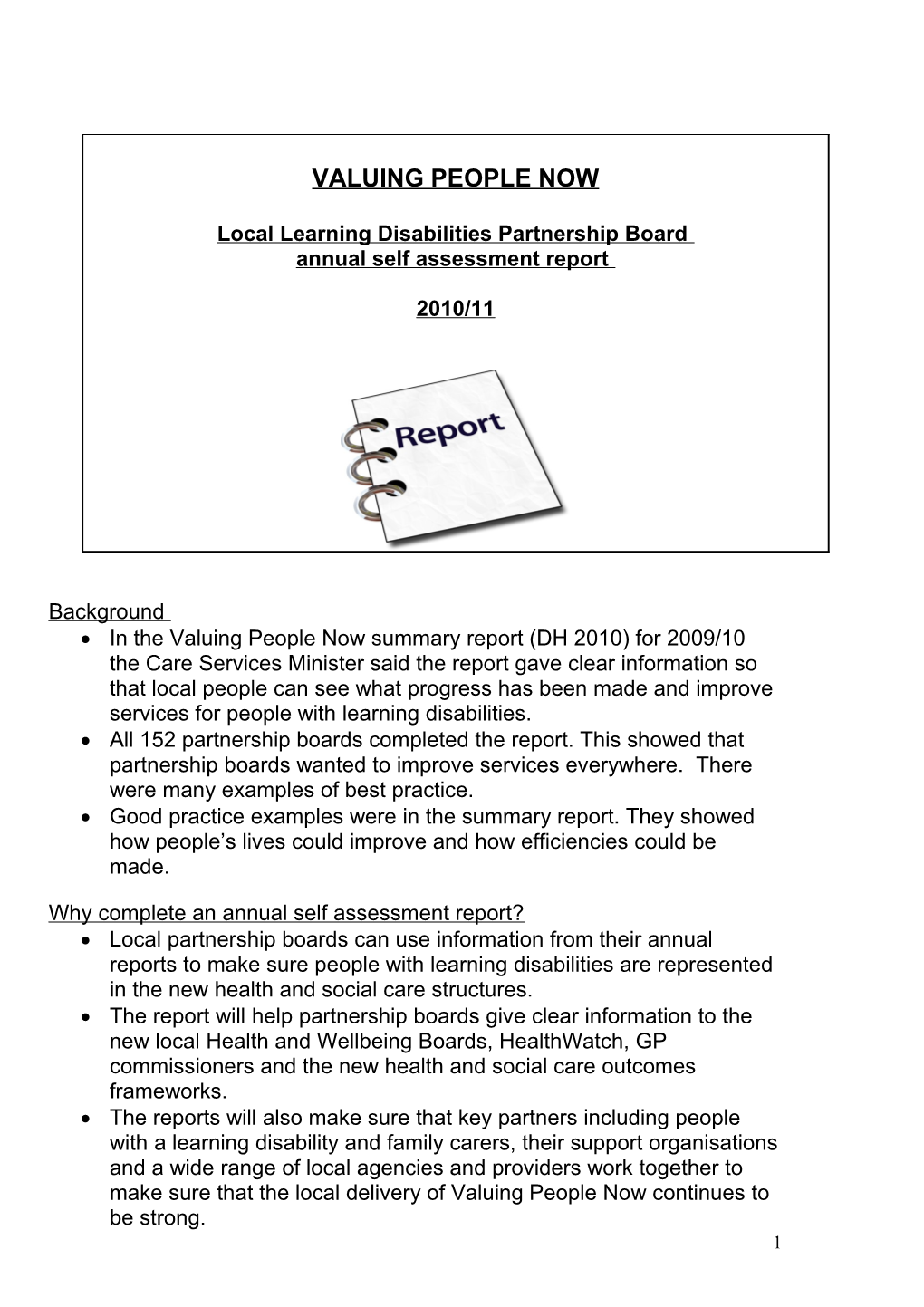 LD PB Annual Self Assessment Report July 2011