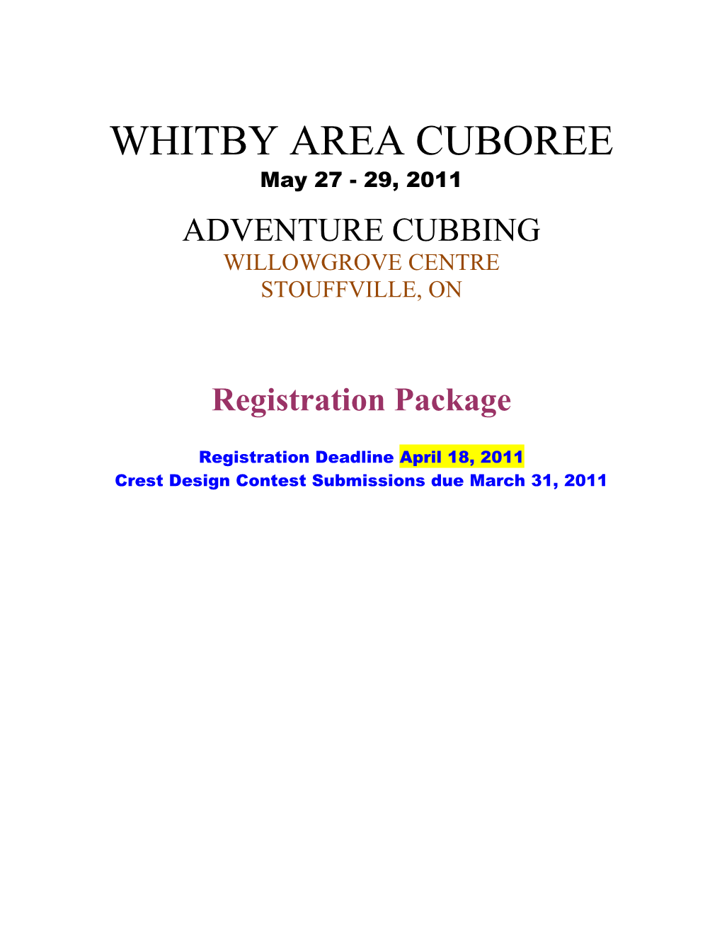 White Pine Council Cuboree