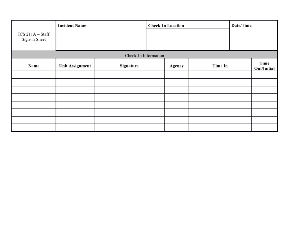 Staffing Determination Tool: Family Assistance Center