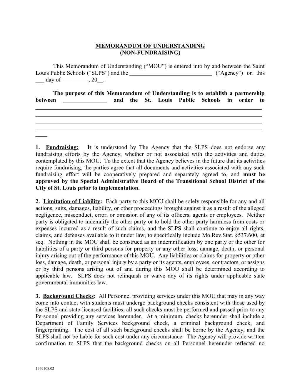 Memorandum of Understanding (MOU) Approval Process