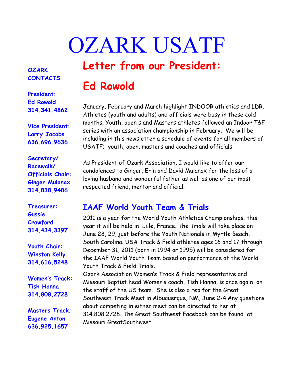 Ozark Contacts