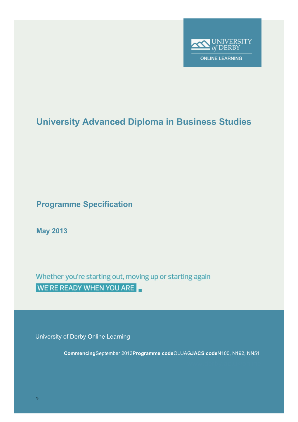 University Advanced Diploma in Business Studies