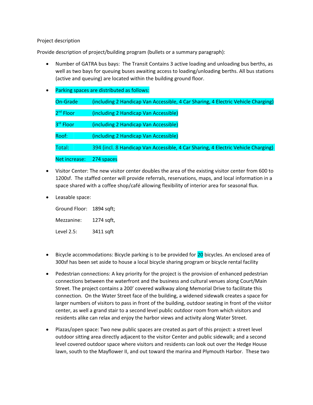 Provide Description of Project/Building Program (Bullets Or a Summary Paragraph)