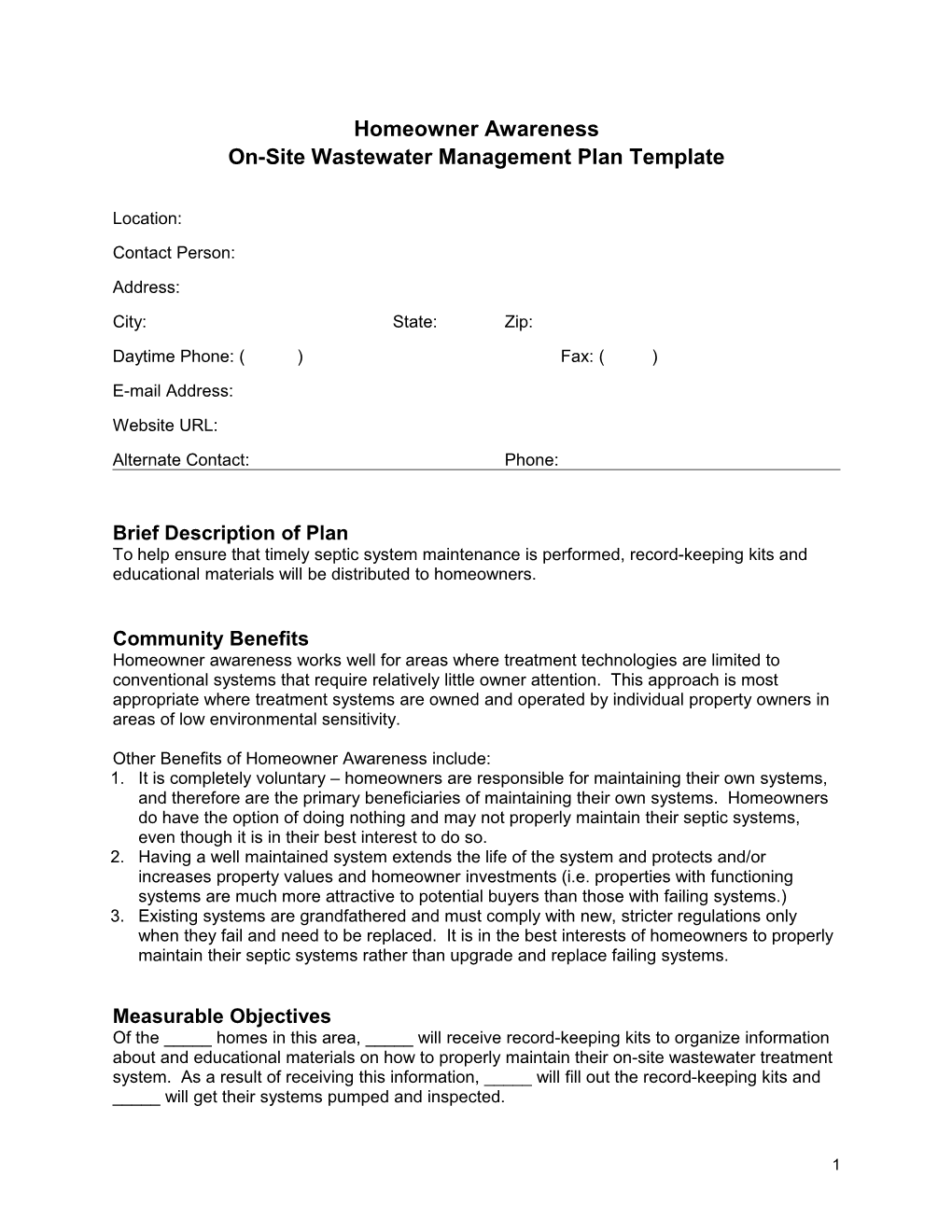 2003 Groundwater Guardian Result Oriented Activity Plan