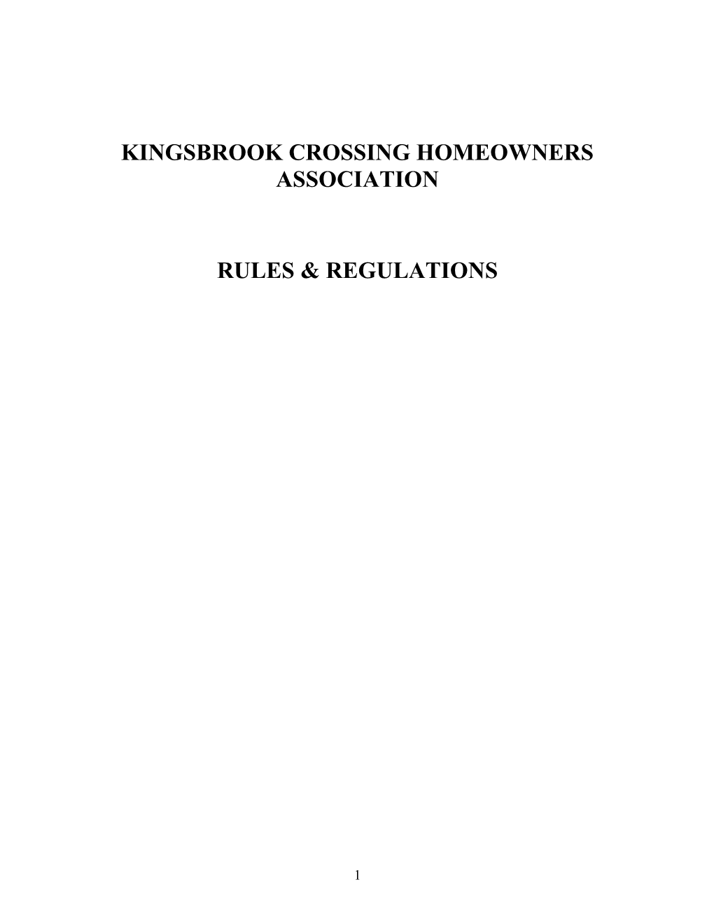 Kingsbrook Crossing Homeowners Association