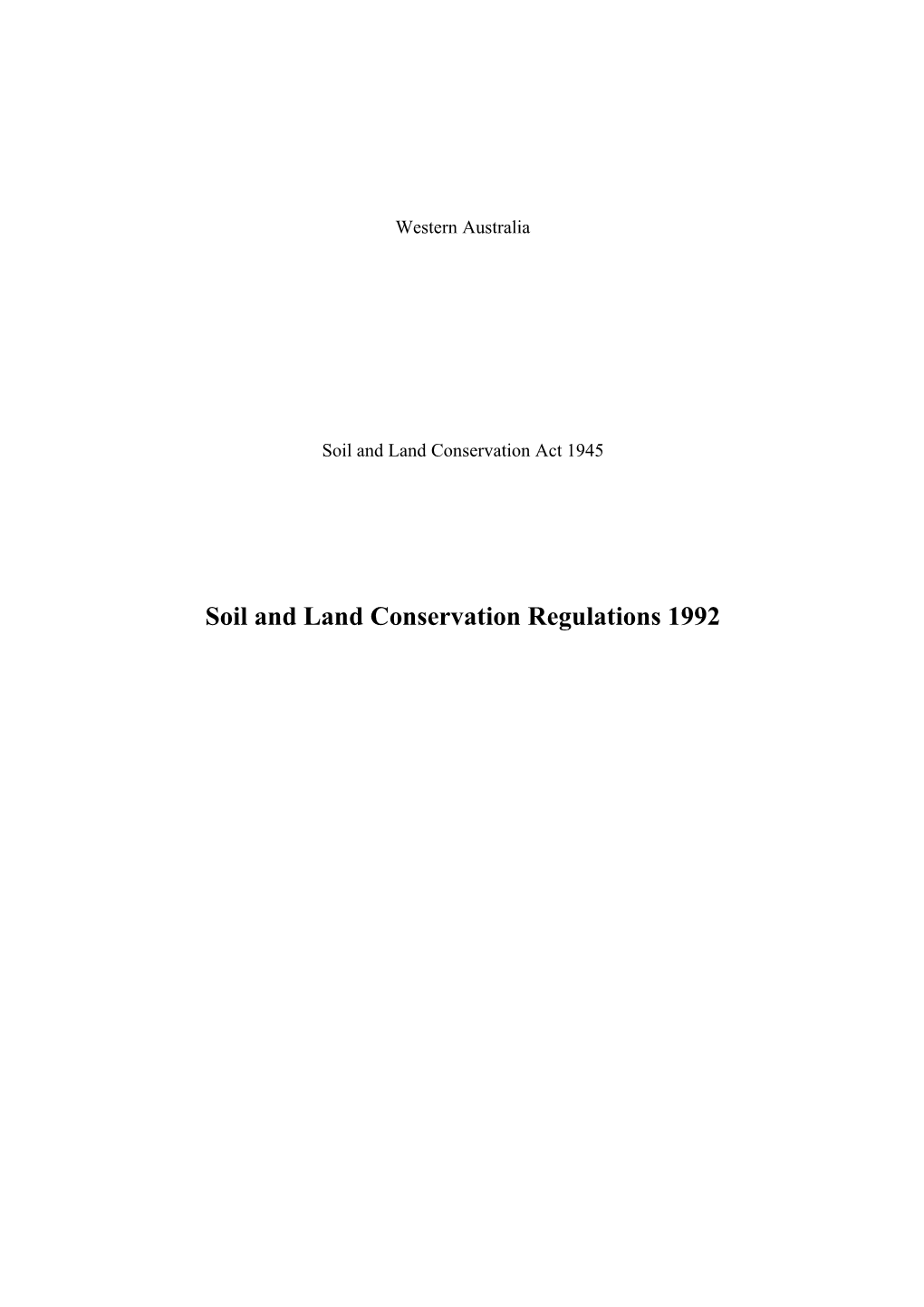 Soil and Land Conservation Regulations 1992 - 01-00-05