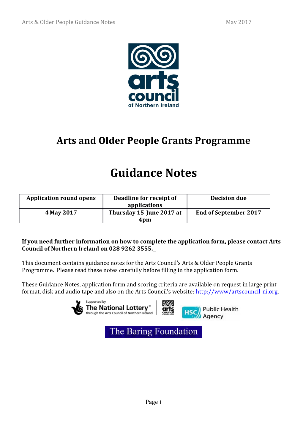 Arts & Older People Guidance Notesmay 2017