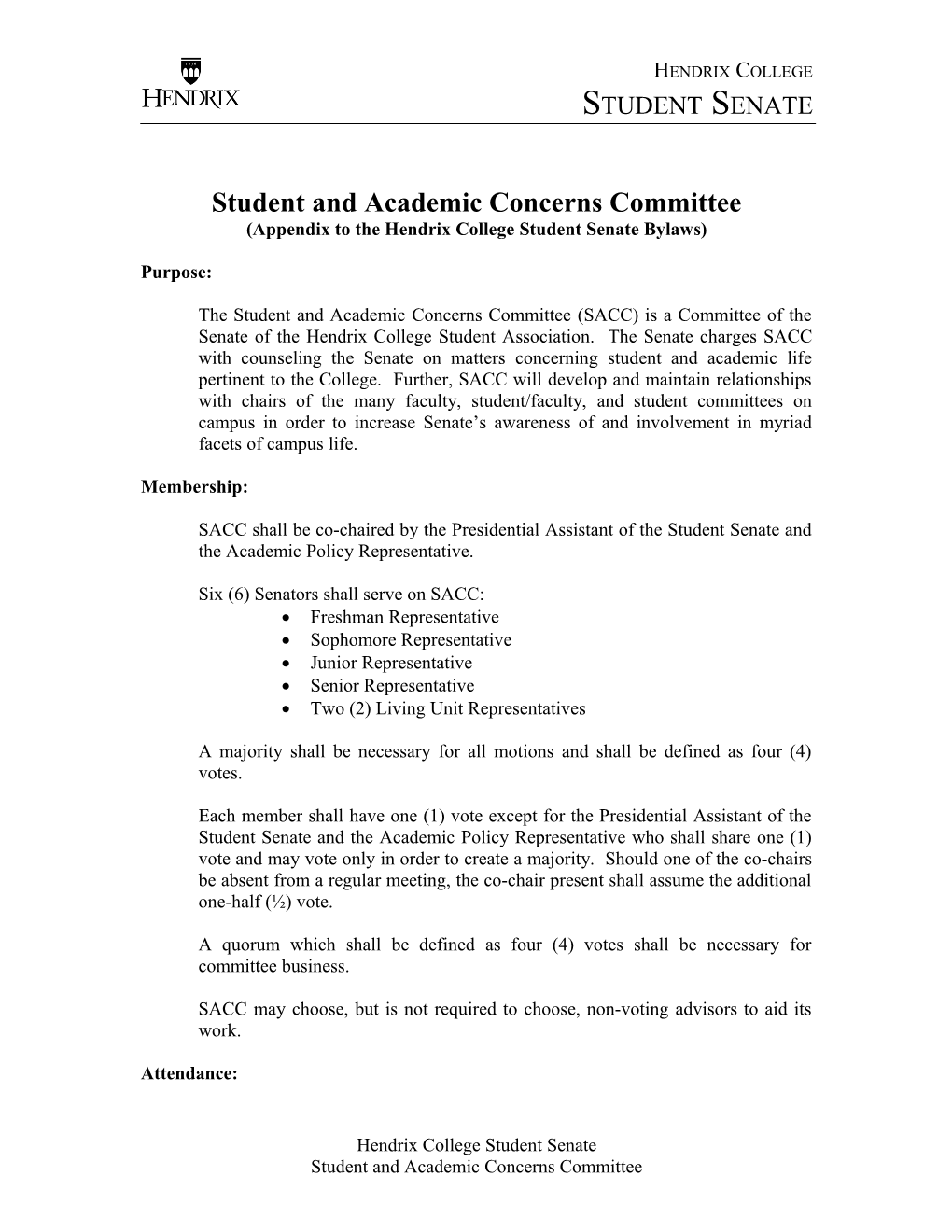 Student and Academic Concerns Committee