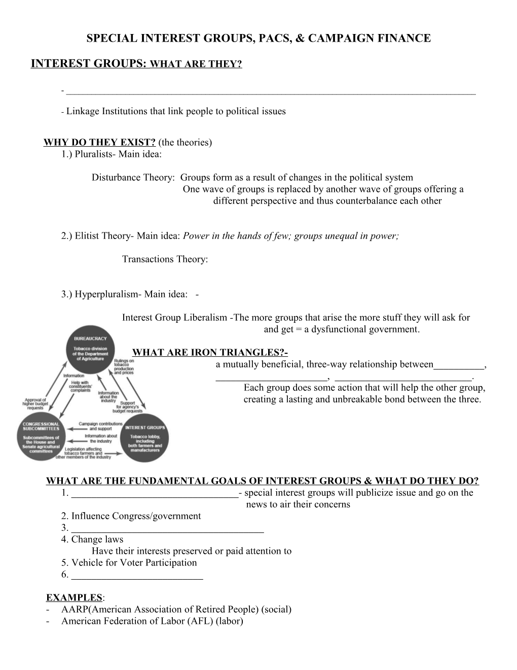 Interest Groups & Groups