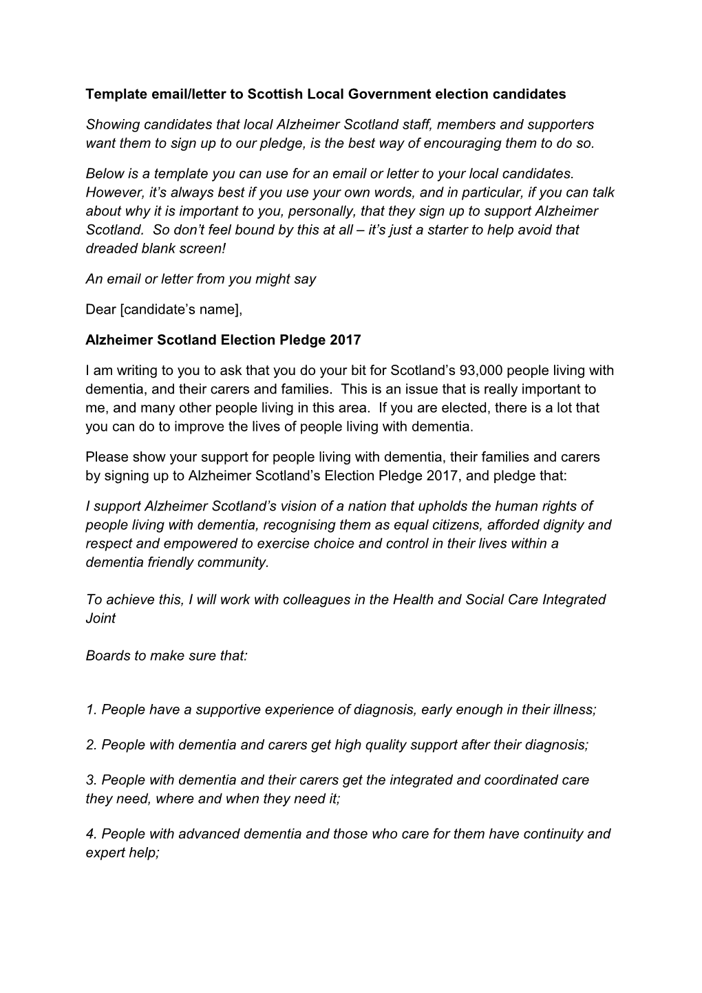 Template Email/Letter to Scottish Local Government Election Candidates