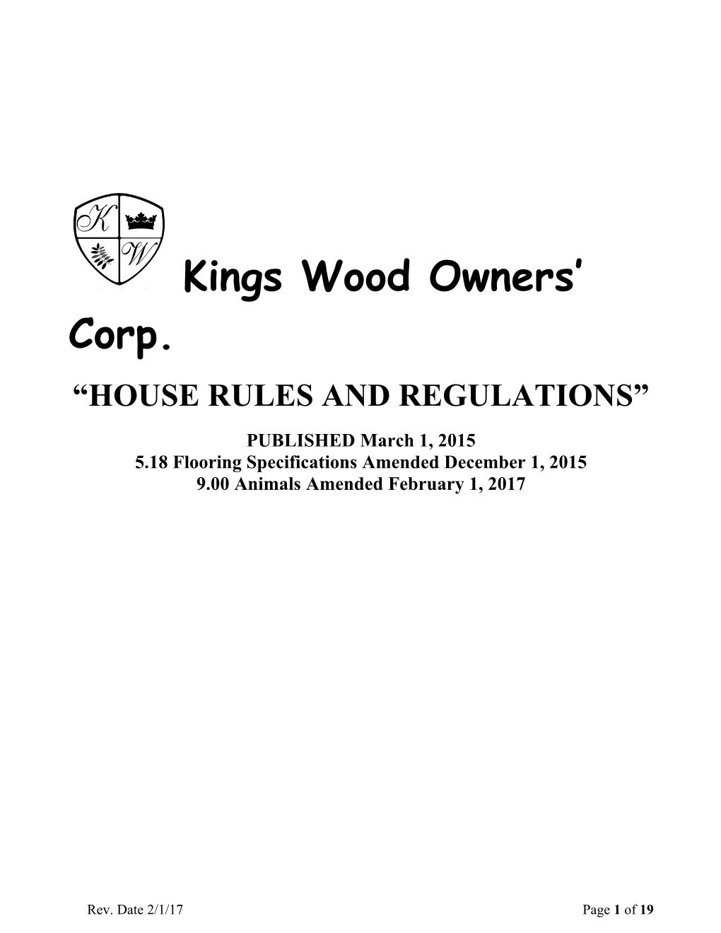Kings Wood Owners Corporation