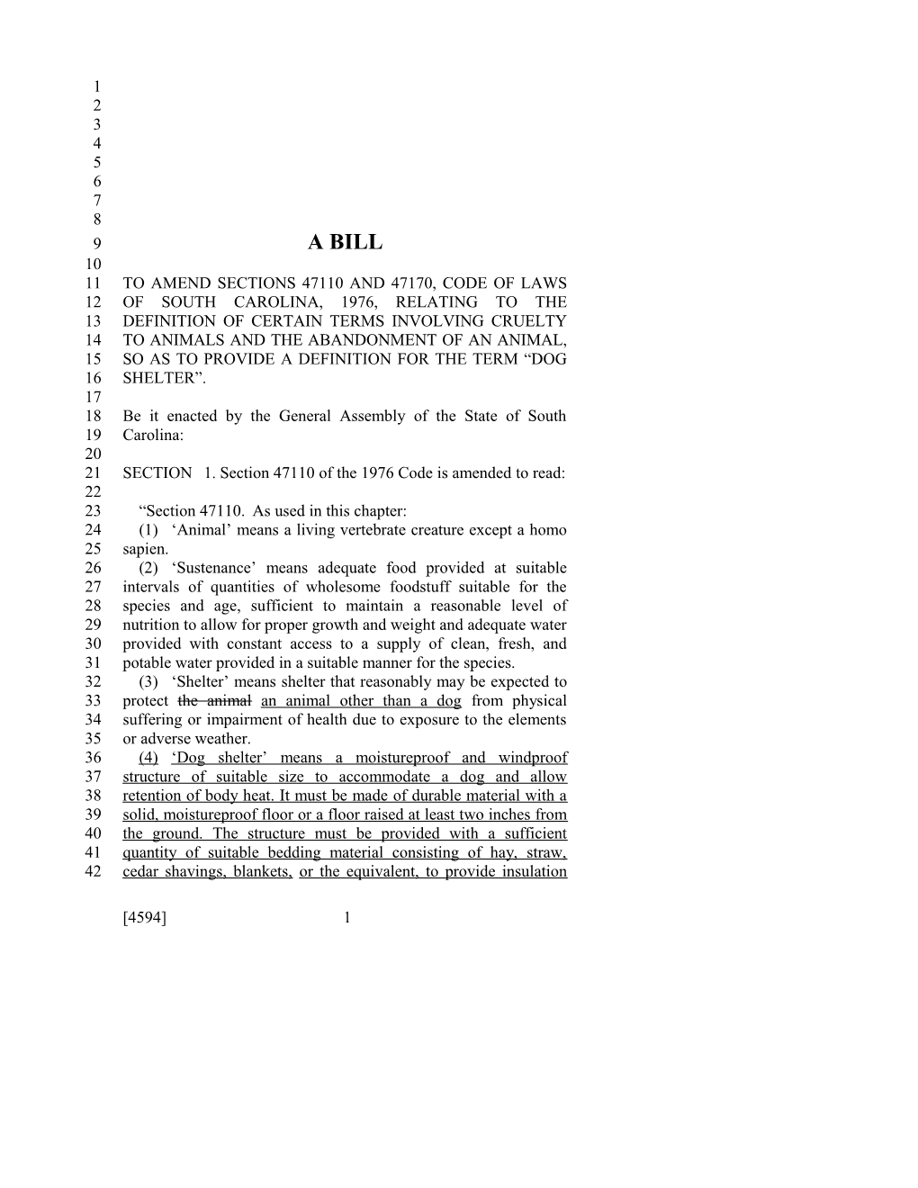 2017-2018 Bill 4594 Text of Previous Version (Jan. 10, 2018) - South Carolina Legislature Online