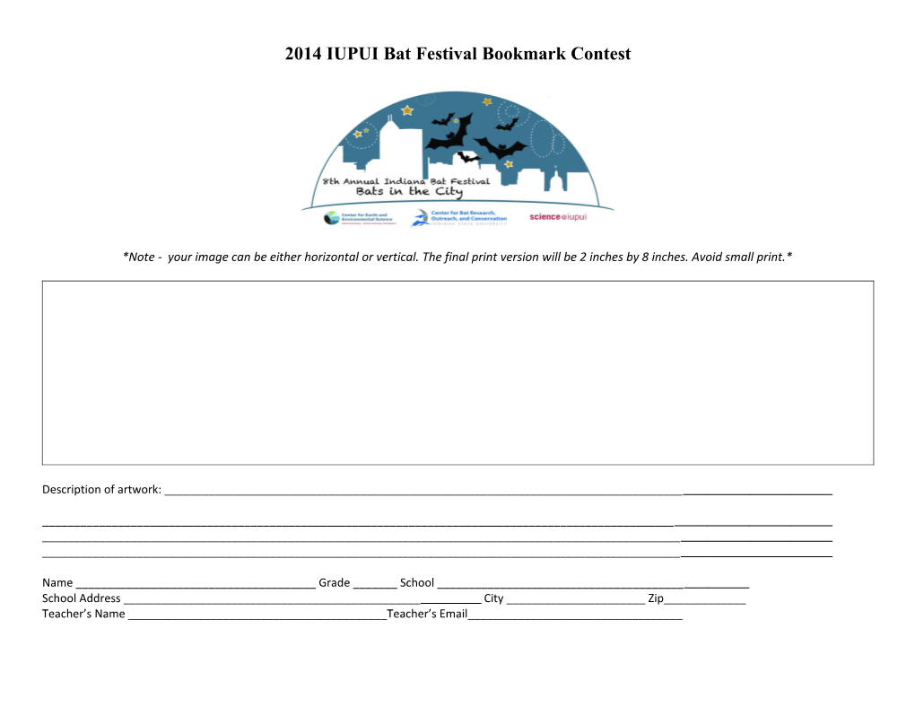 2014IUPUI Bat Festivalbookmark Contest