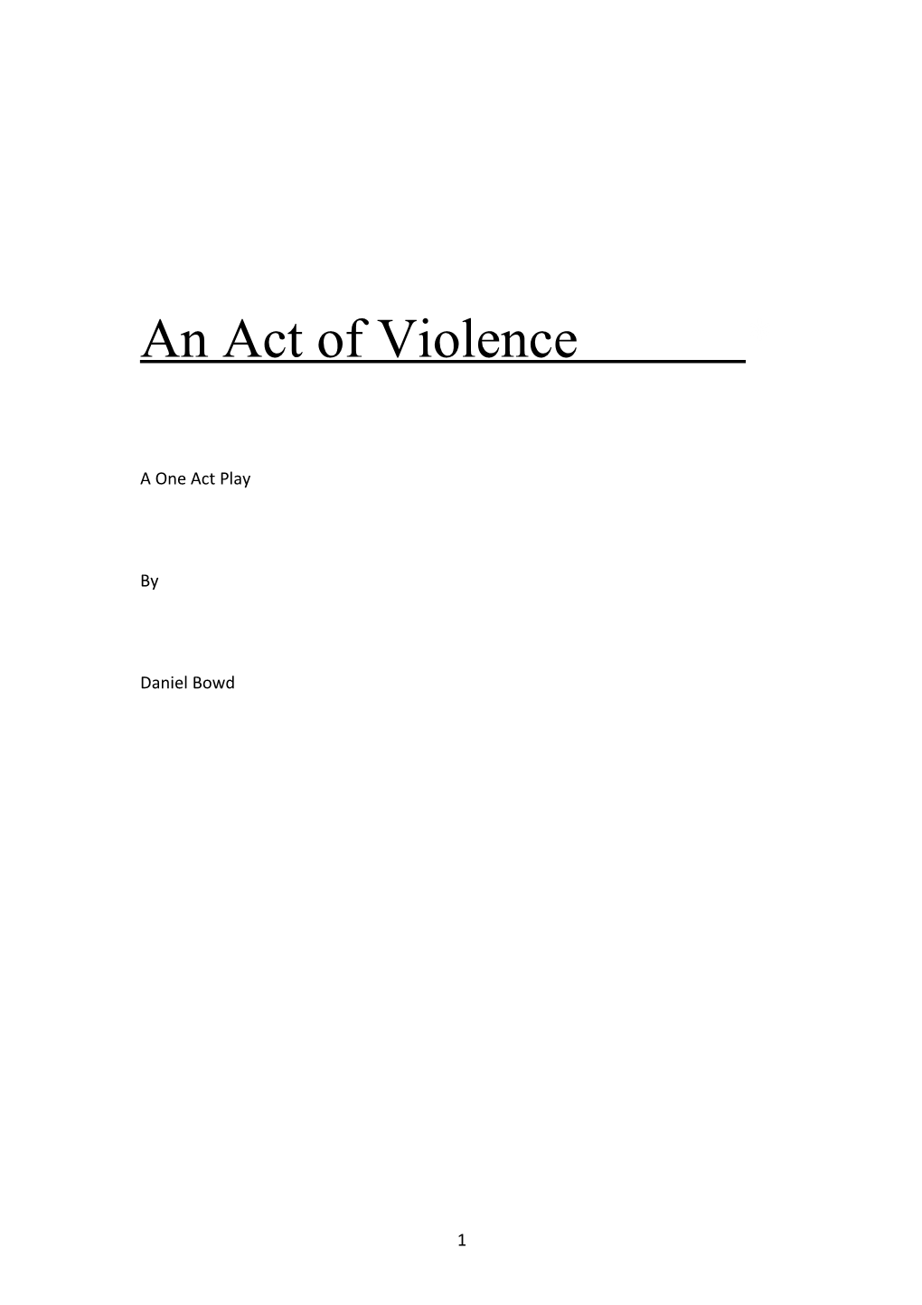 An Act of Violence *