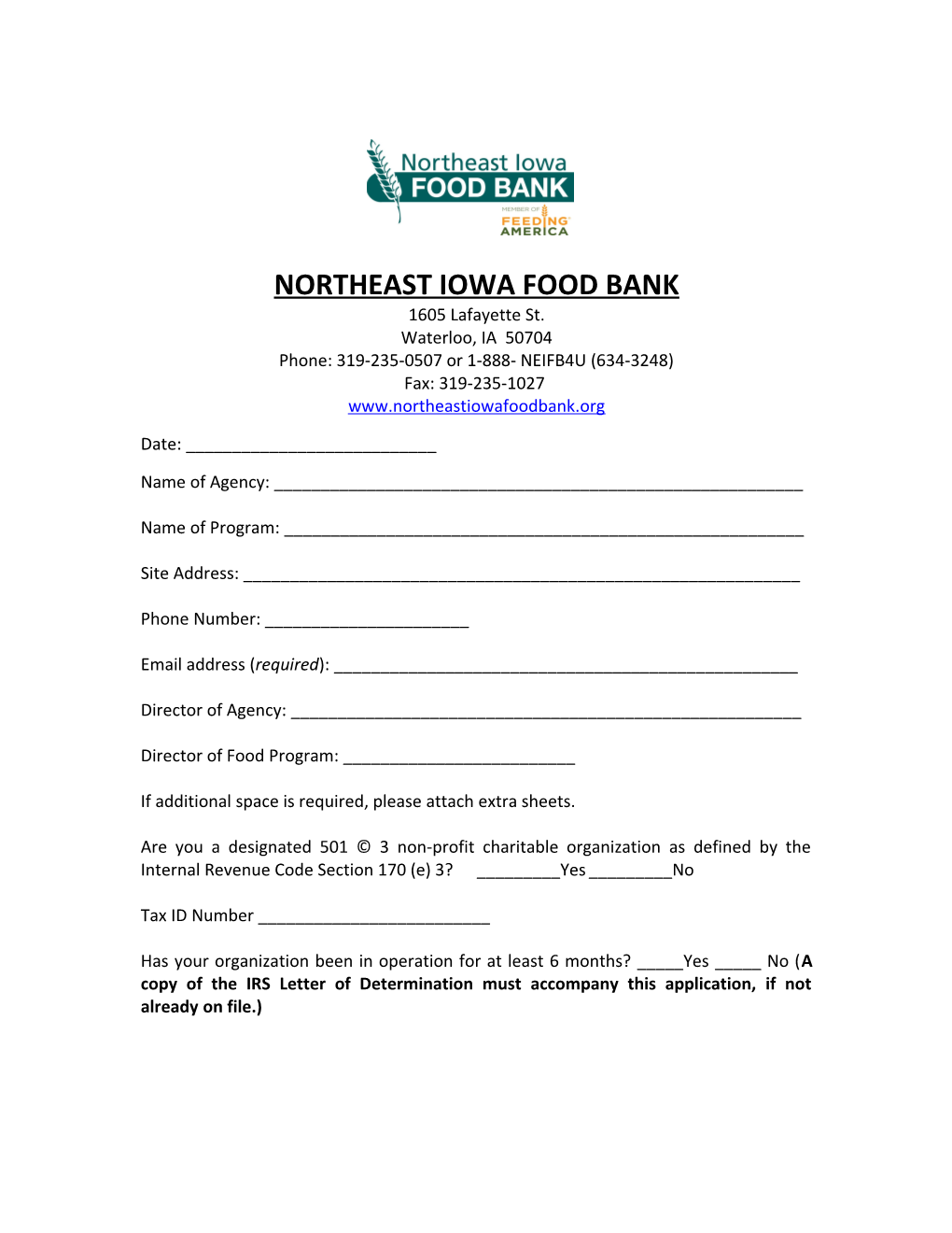 Northeast Iowa Food Bank