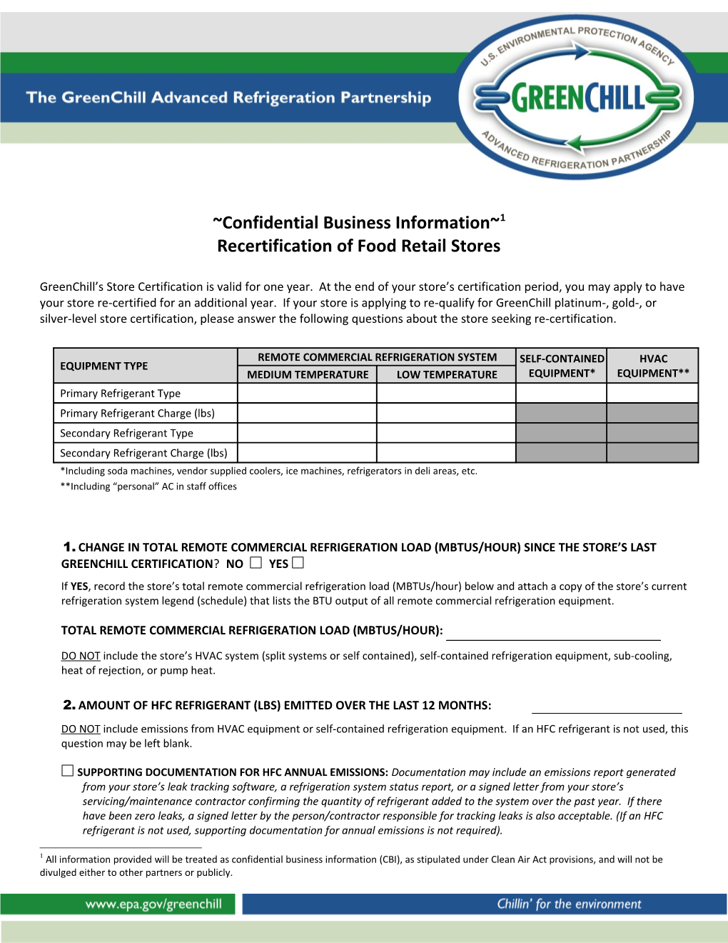 Recertification of Food Retail Stores