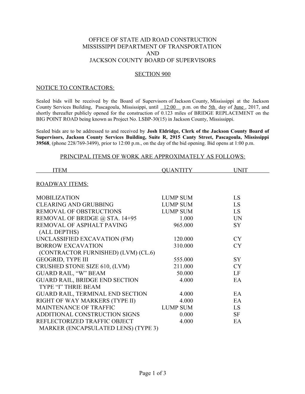 Office of State Aid Road Construction