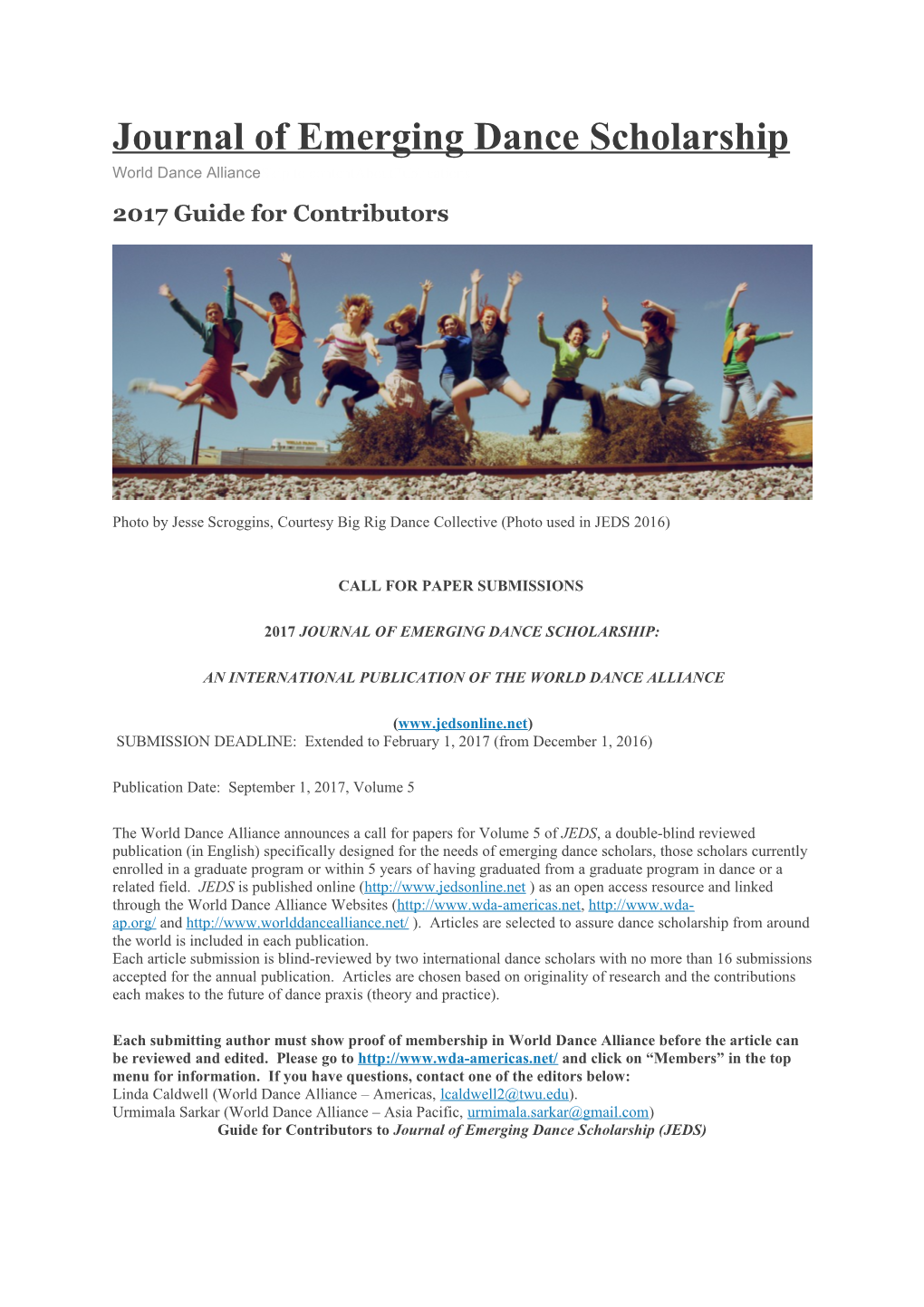 Journal of Emerging Dance Scholarship