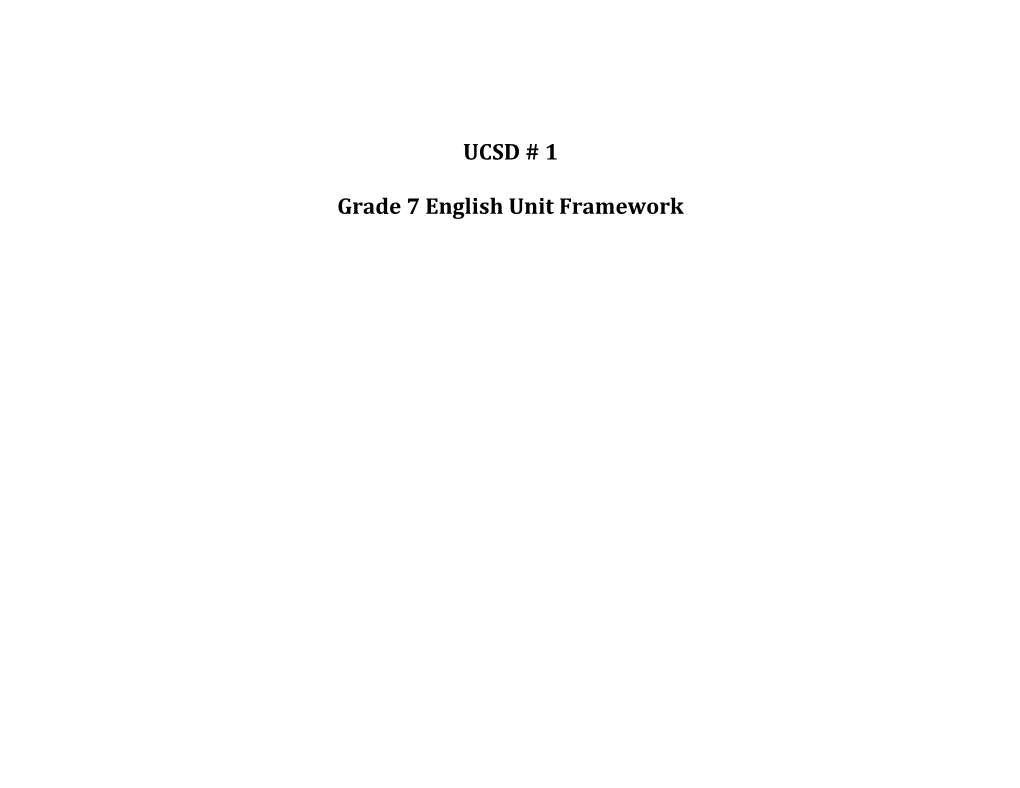 Grade 7 English Unit Framework