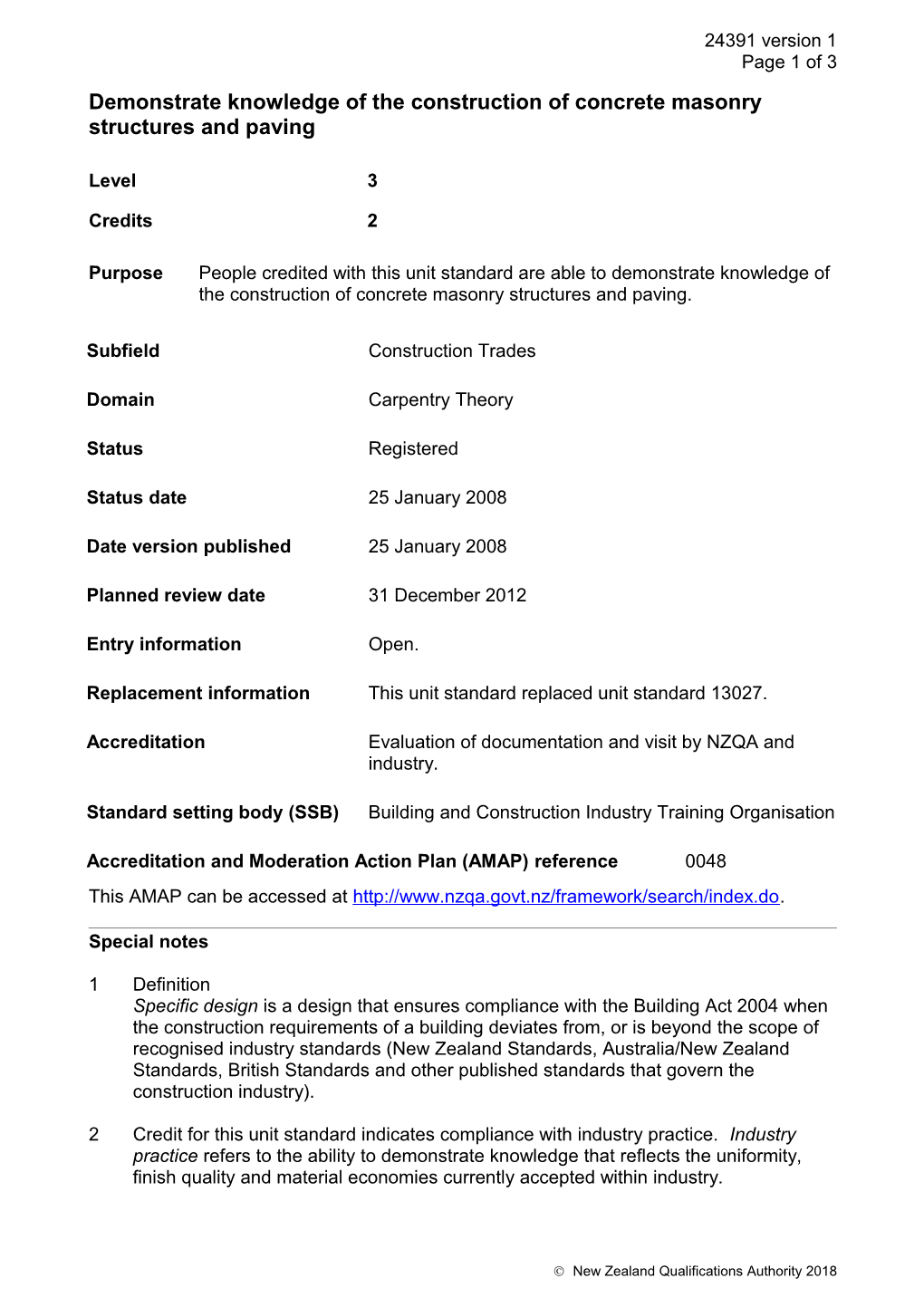 24391 Demonstrate Knowledge of the Construction of Concrete Masonry Structures and Paving