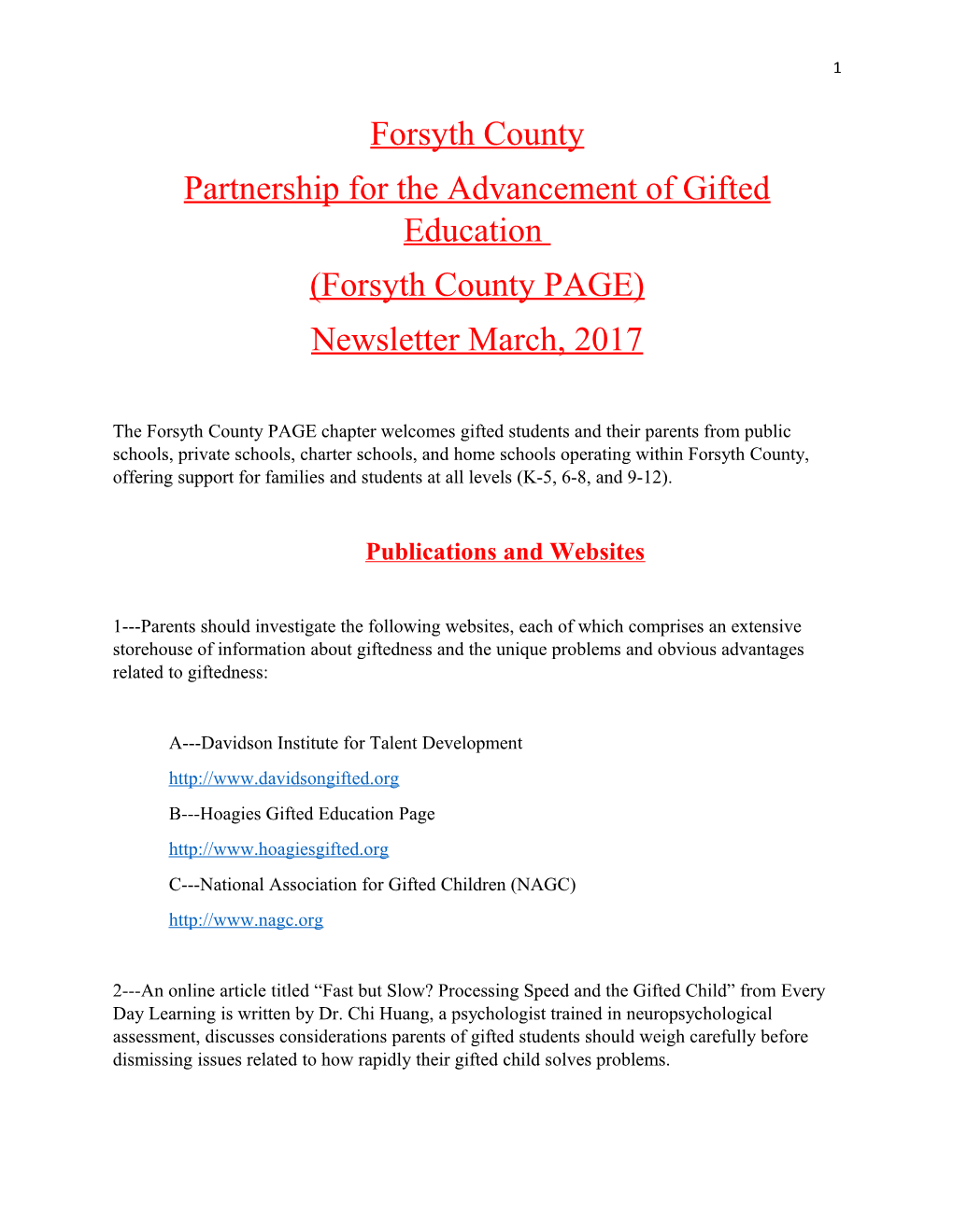 Partnership for the Advancement of Gifted Education